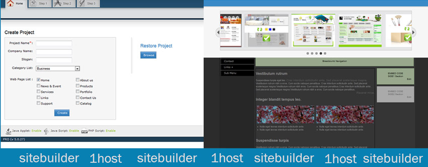 sitebuilder δωρεάν εργαλεια hosting